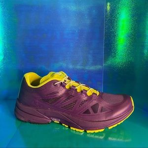 Salomon Purple and Yellow Athletic Shoes